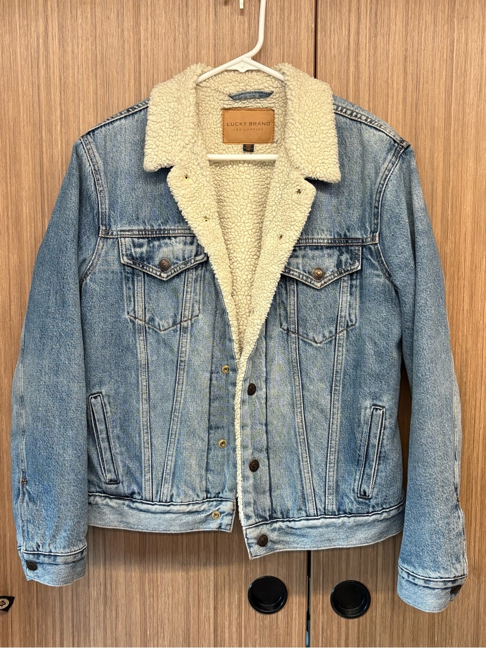 Lucky Brand Light Blue Denim Sherpa-Lined Jacket